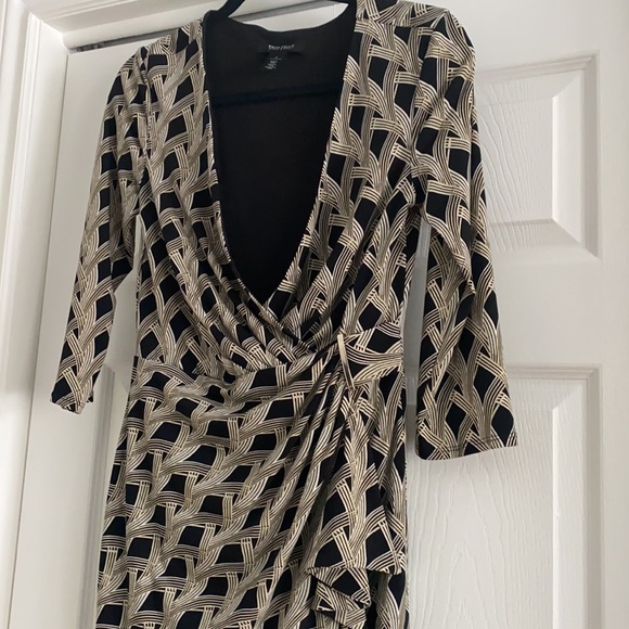 White House Black Market Faux Wrap Midi Dress (Size 2) - Picture 2 of 4